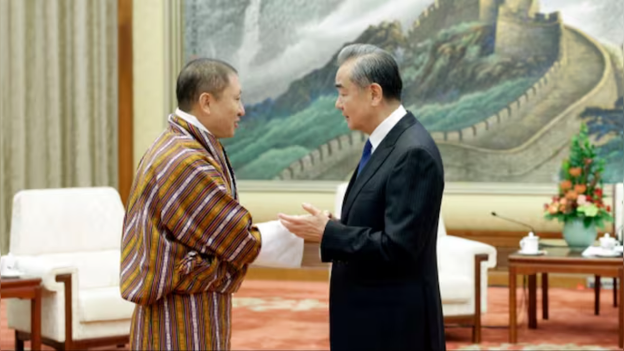 ​Bhutan’s Foreign Minister Dr Tandi Dorji (L) met his Chinese counterpart Wang Yi