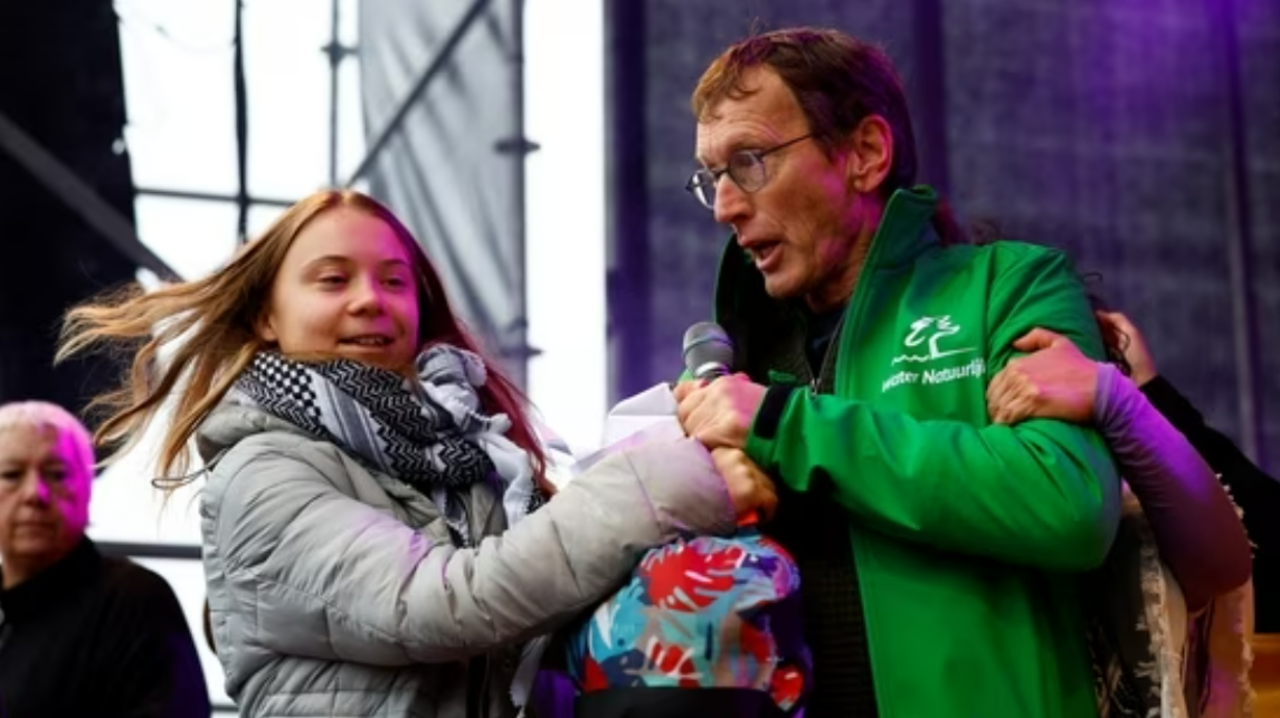 Greta Thunberg was interrupted on stage