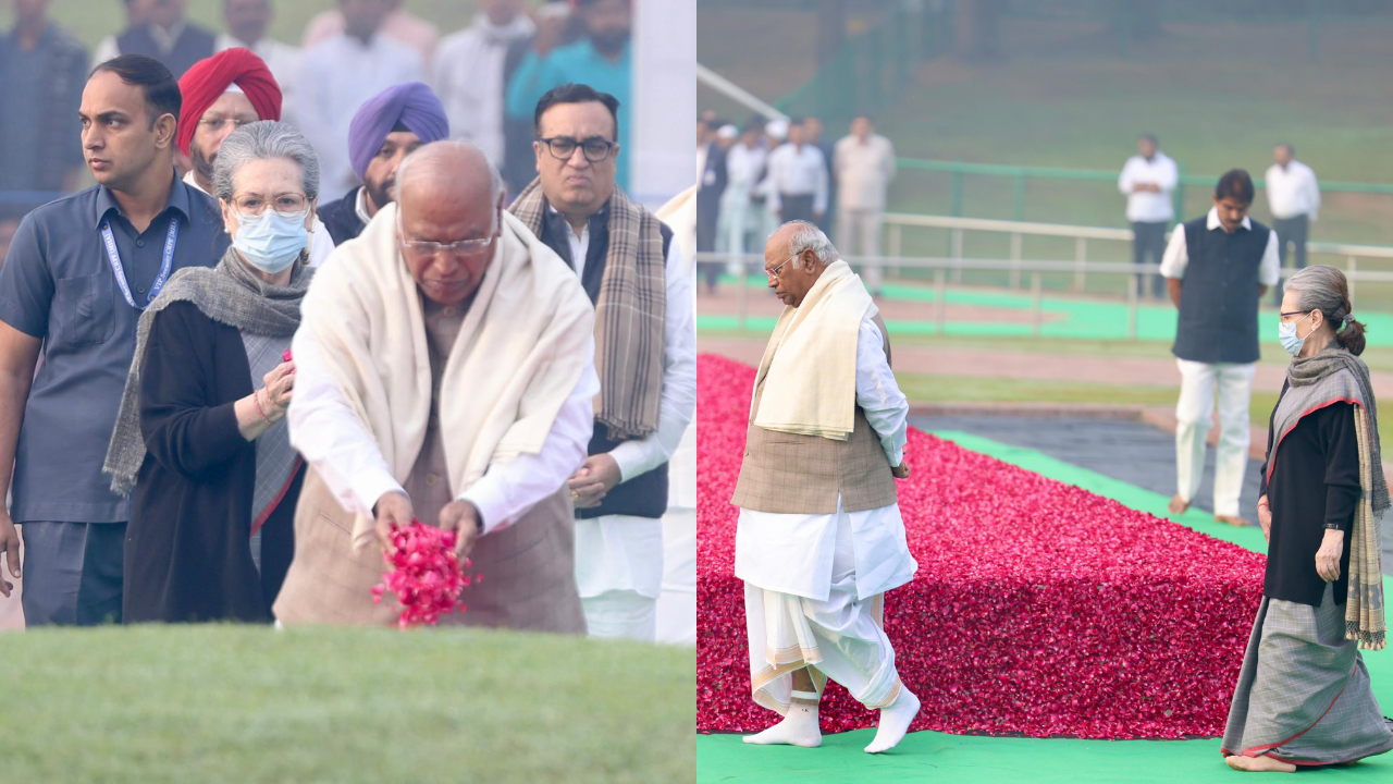 Mallikarjun Kharge, Sonia Gandhi Pay Tribute To Jawaharlal Nehru