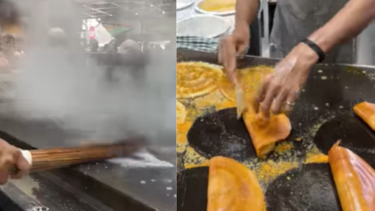 Bengaluru eatery uses broom to make dosas.