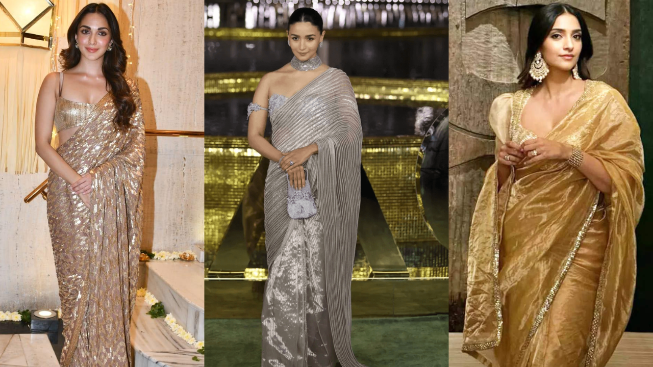 The hot new trend of metallic sarees