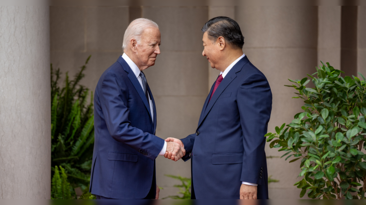 Joe Biden meets Chinese President Xi Jinping.