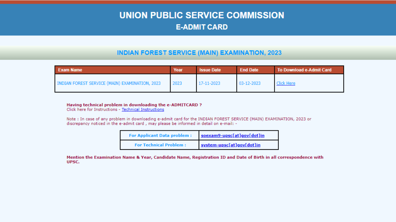 UPSC IFS Mains Admit Card 2023 Released at upsconline.nic.in, Direct Link