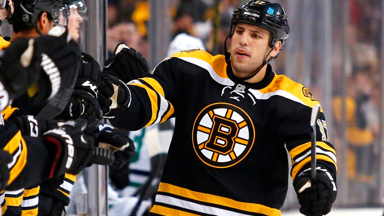 Milan Lucic of the Boston Bruins