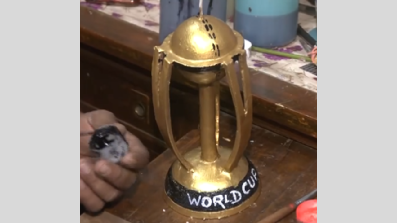 IND vs AUS Final: Kolkata Candle Artist Crafts Exquisite World Cup Trophy Replica |Watch