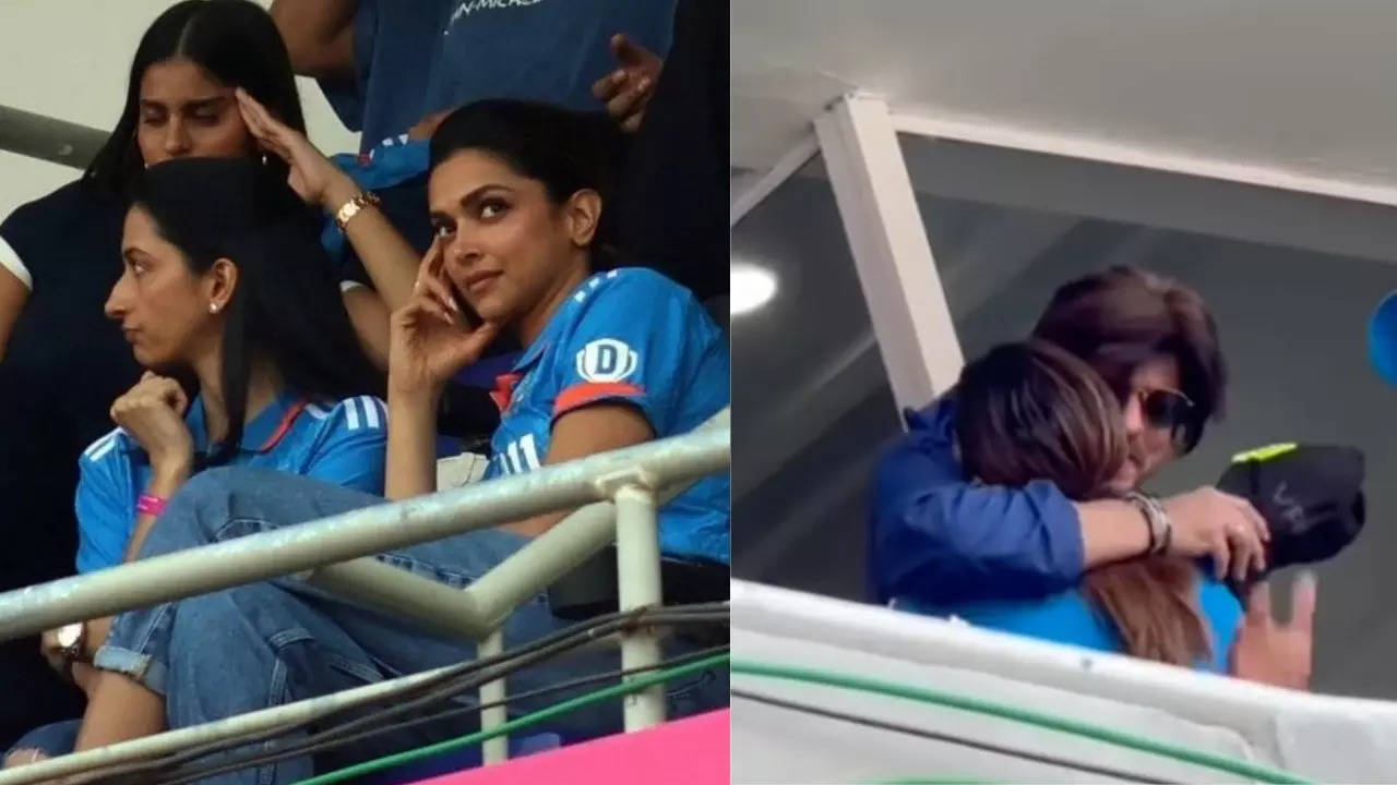 Deepika Padukone Hug Shah Rukh Khan, Gauri As They Witness IND Vs AUS World Cup Final 2023. WATCH