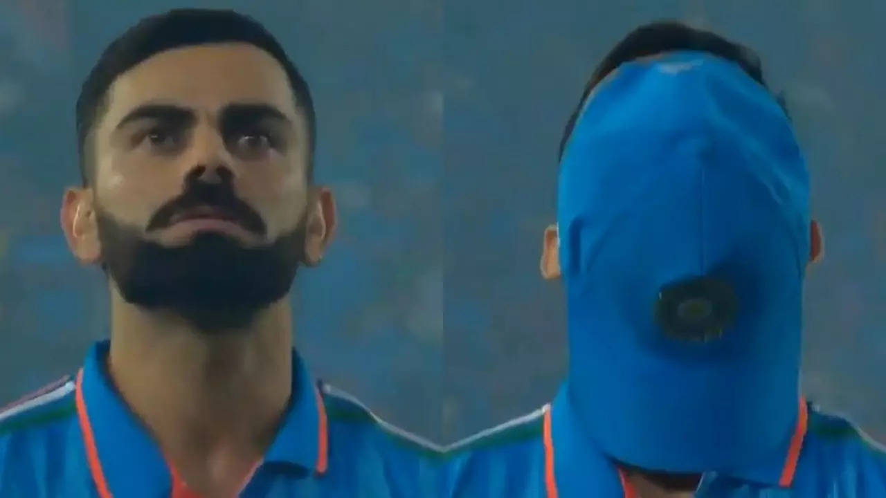 Icc Cricket World Cup 2023 Virat Kohli Breaks Down In Tears Hides Emotional Face With Cap As 