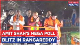 Amit Shahs Mega Roadshow In Rangareddy Ahead Of Telangana Poll Fight EPL