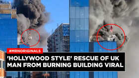 UK Man Rescued by a Crane as Fire engulfed a High-Rise Building in Reading Video Goes Viral