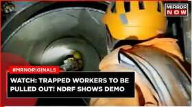 WATCH TRAPPED WORKERS TO BE PULLED OUT NDRF SHOWS DEMO