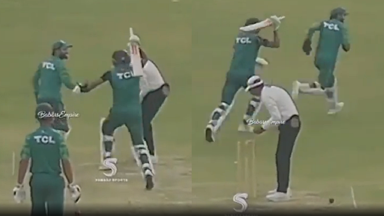 Babar Azam Runs To Hit Mohammad Rizwan With Bat During Pakistan's ...