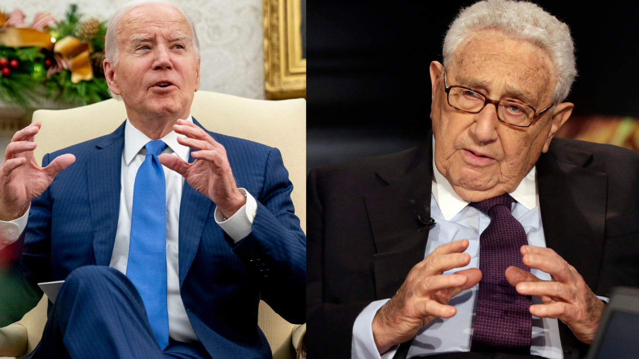 Joe Biden and Henry Kissinger