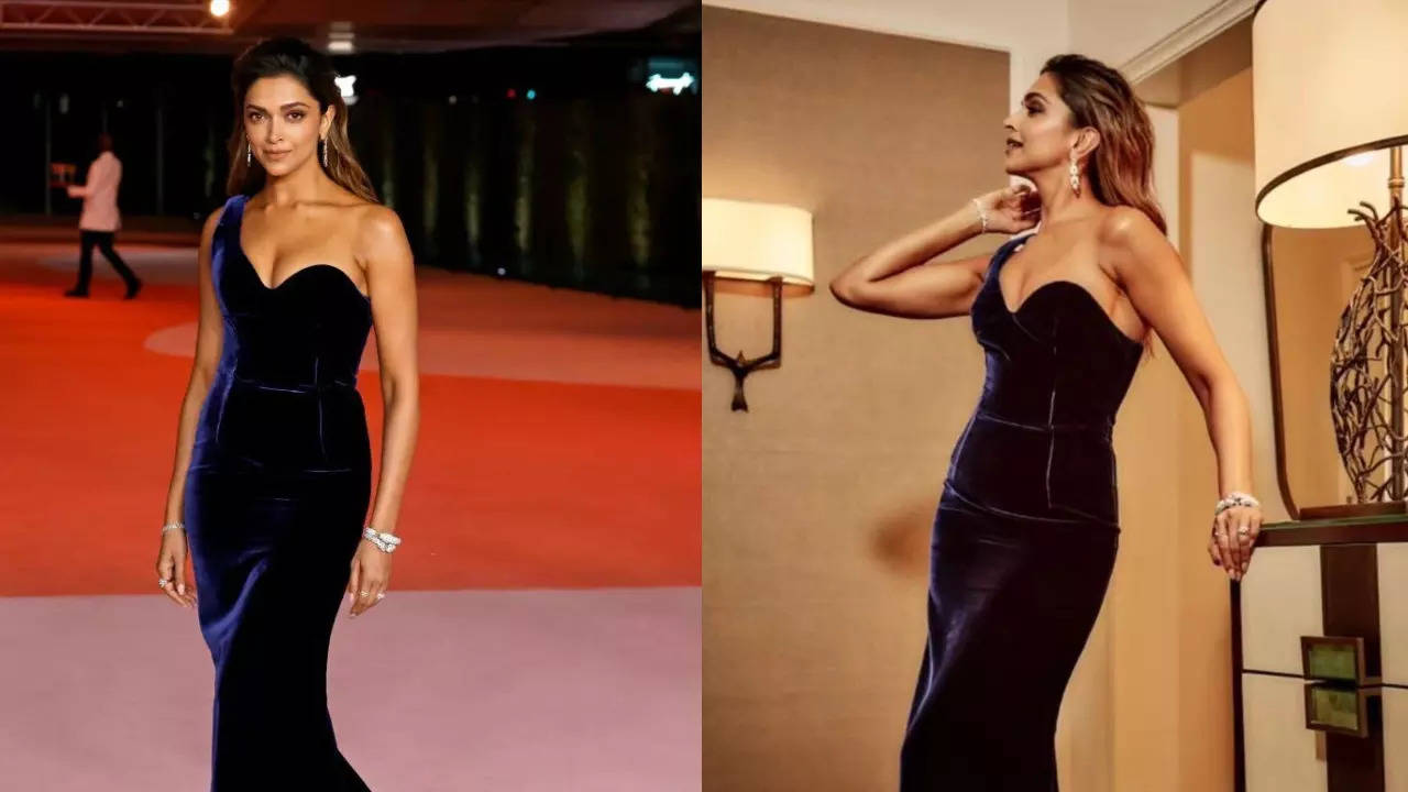 Oscars 2023: Deepika Padukone channels old Hollywood glamour in a black gown,  flaunts her new tattoo | Fashion News - The Indian Express