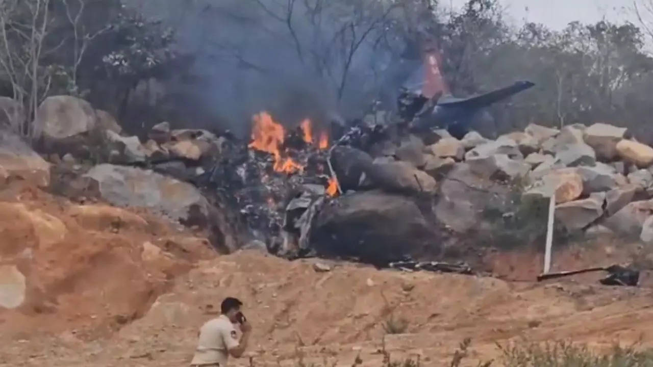 Air Force Trainer Aircraft Crash In Telangana