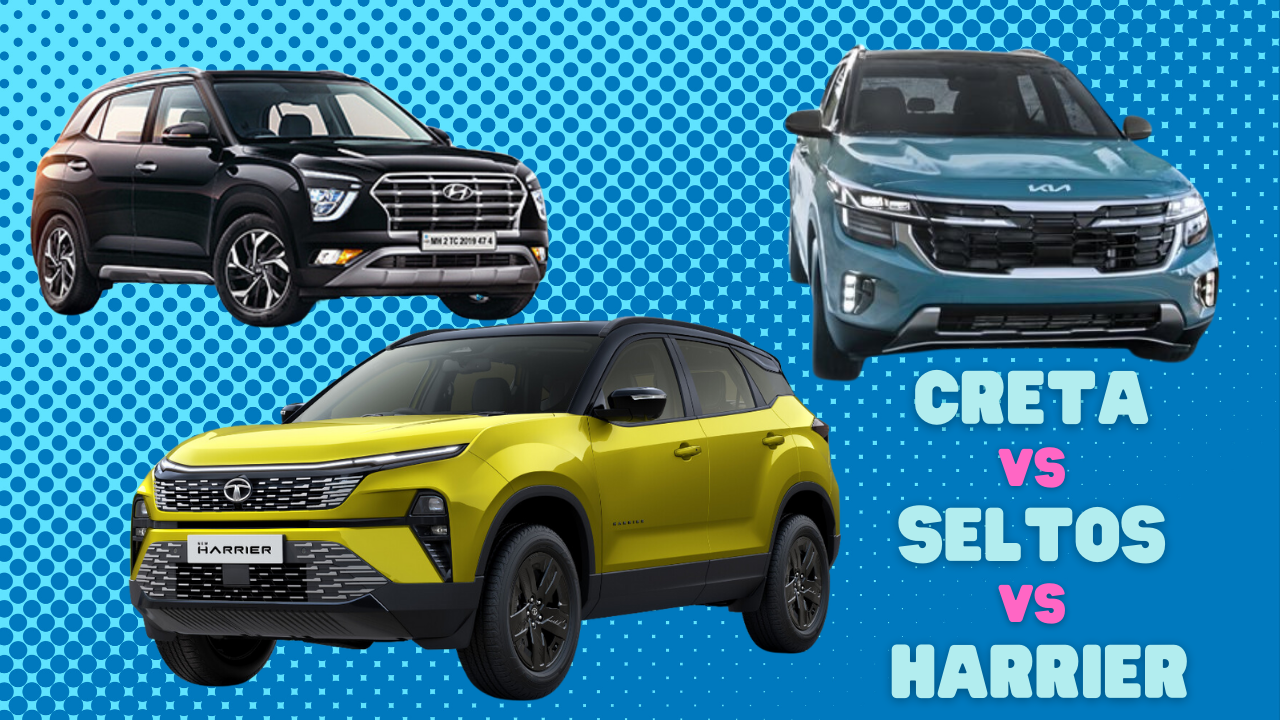 Hyundai Creta vs Kia Seltos vs Tata Harrier: January To October 2023 Sales