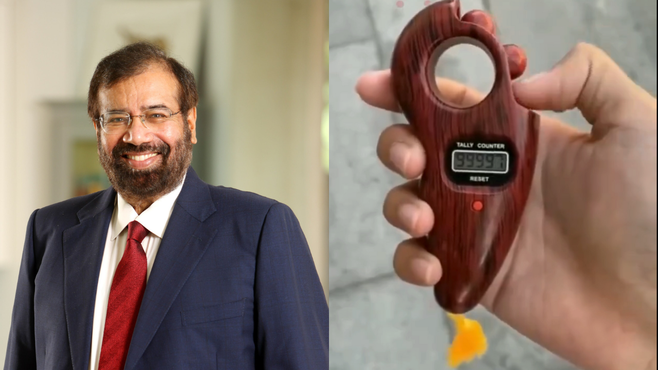 Harsh Goenka (left) and a screengrab from a video of a 'digital Mala' he posted on X (right).