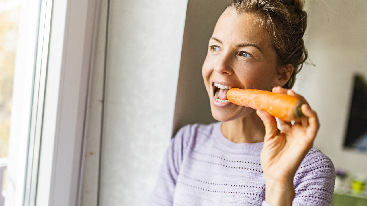 Eating too many carrots can make your skin turn orange, also known as Carotenemia. Pic Credit: Canva