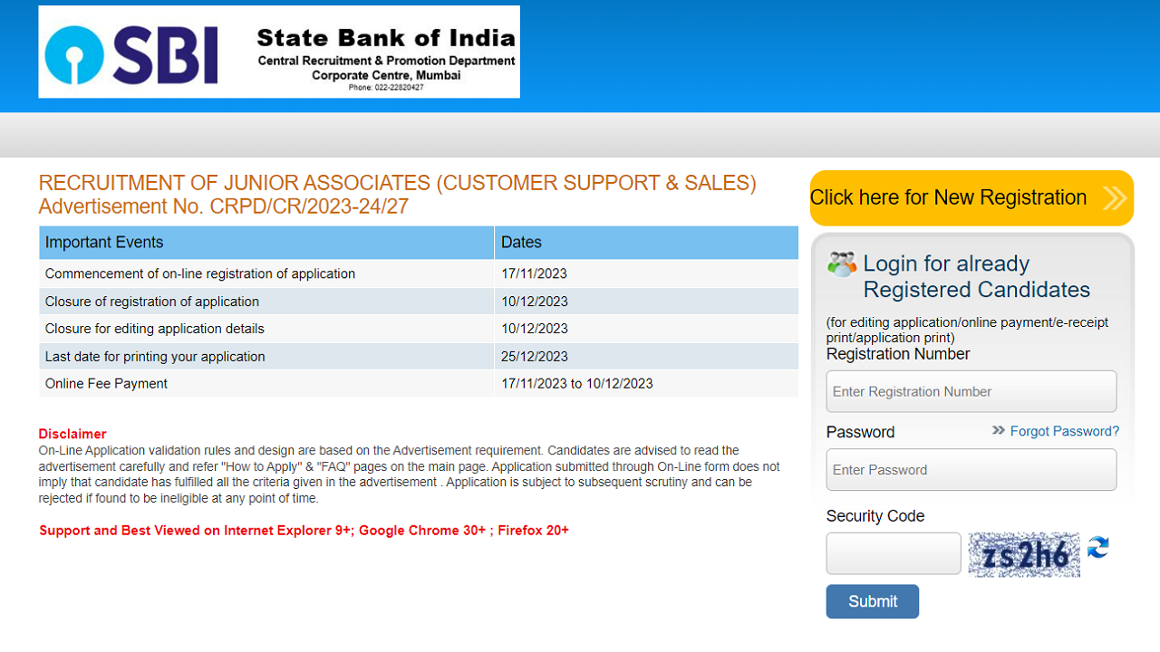 SBI Clerk 2023 Apply Online Last Date Extended till Dec 10, Apply on sbi.co.in