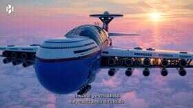 Viral Video Futuristic Nuclear Sky Cruise CGI Wows with Floating Luxury Watch