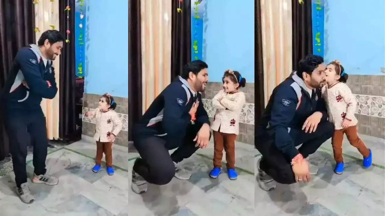 father daughter cute viral video Image : Twitter