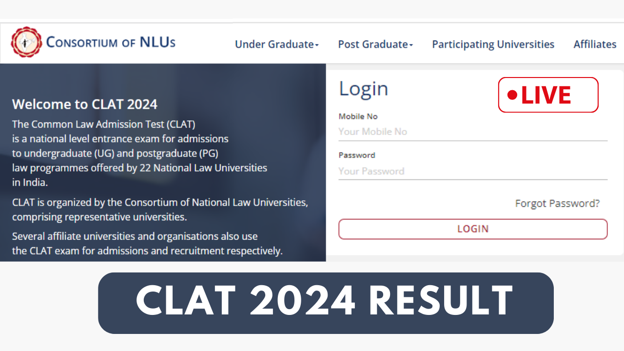 CLAT 2024 Result Date and Time LIVE Updates CLAT Result Released at