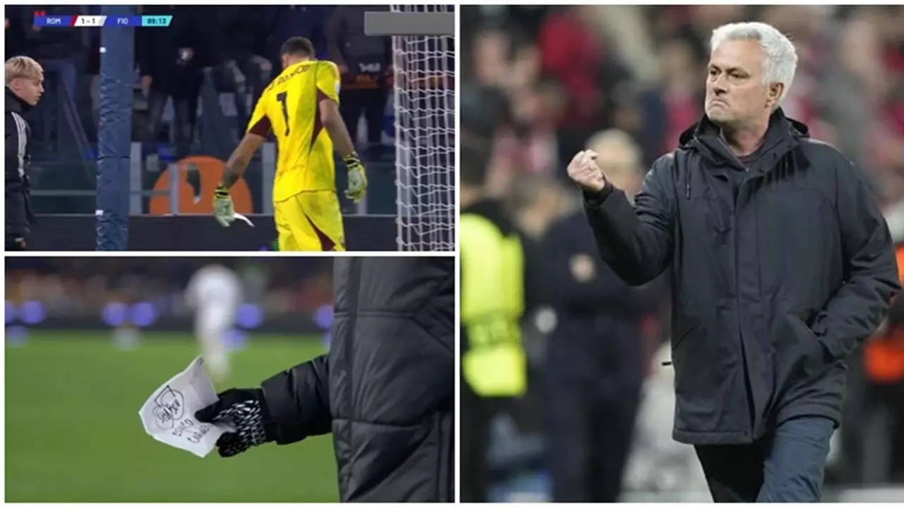 Vintage Jose Mourinho: Ball Boy Passes Secret Message to Goalkeeper After AS Roma Go Down To 9 Men in Serie A