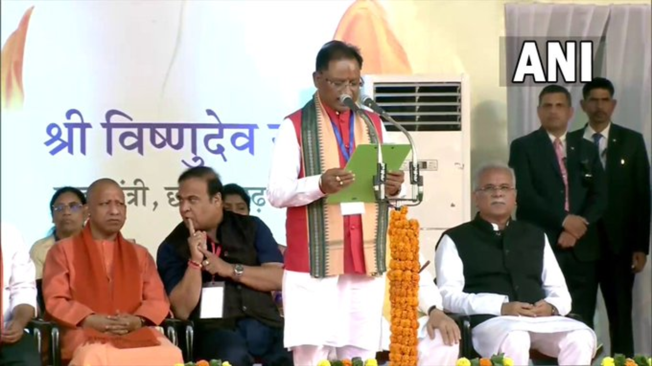 Highlights Vishnu Deo Sai Takes Oath As Chhattisgarh CM Arun Sao And Vijay Sharma As His Deputies 