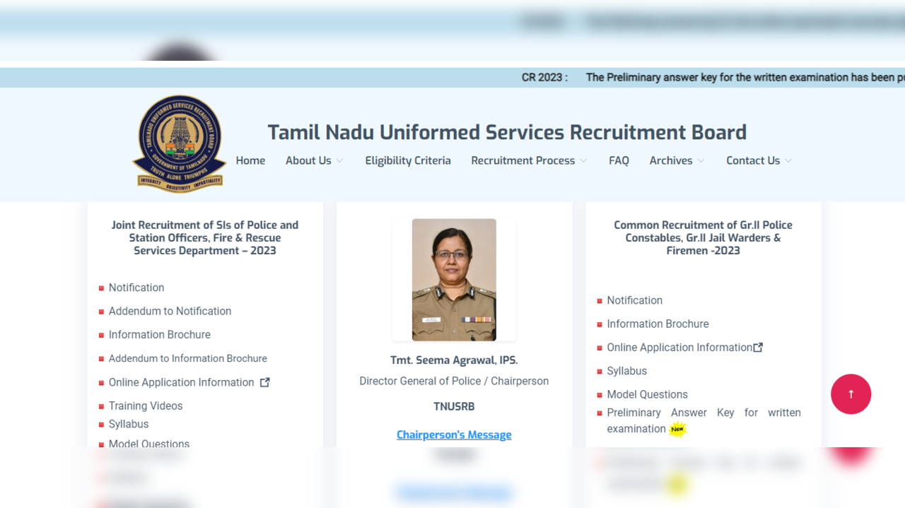 TNUSRB Answer Key 2023 Released For Police Constable & Other Posts