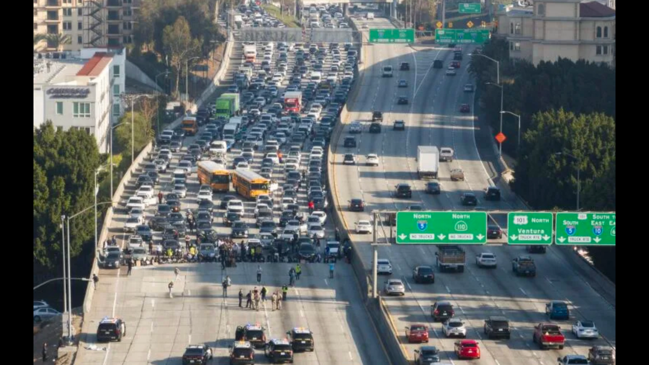 Blocked 110 Freeway