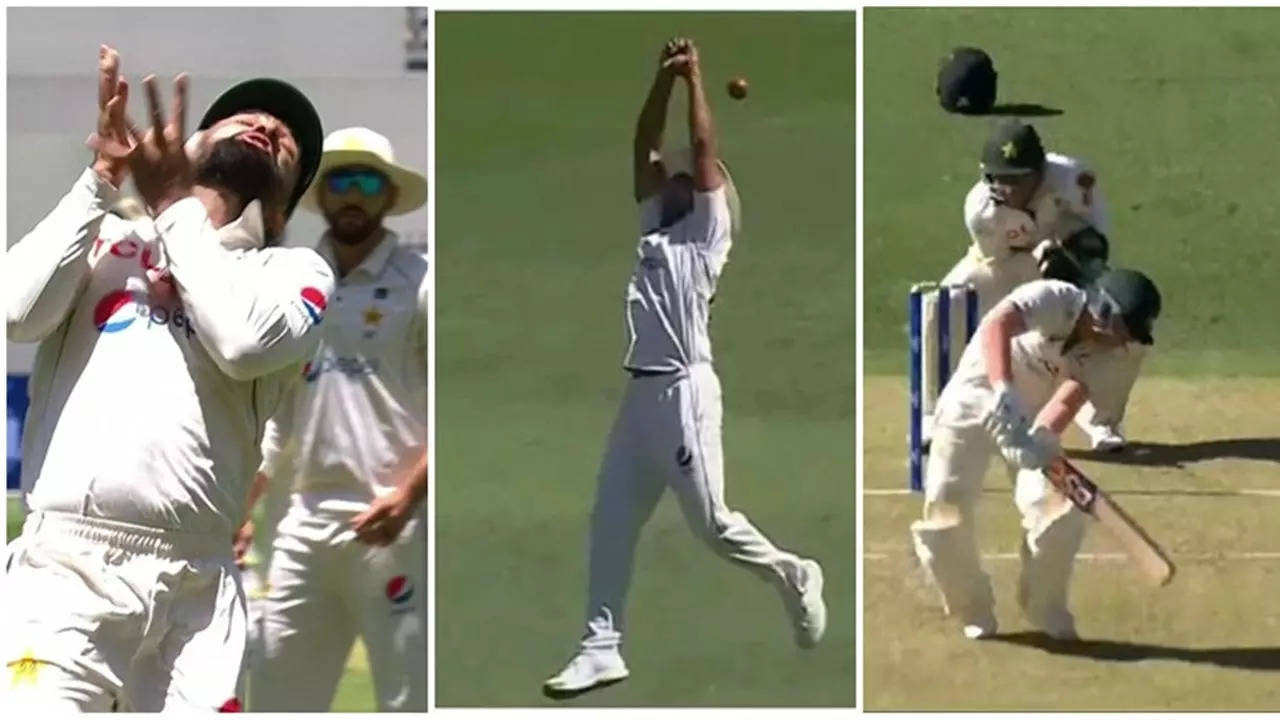 Pakistan And Their Habit Of Dropping Catches: Watch How Shafique, Sarfaraz and Shahzad Missed Chances On Day 1 of Perth Test