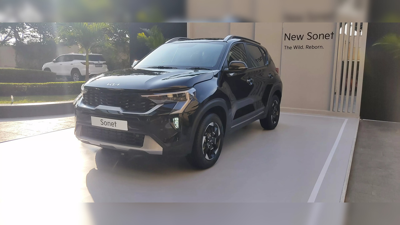 2024 Kia Sonet SUV put on display at the unveil event on Thursday.