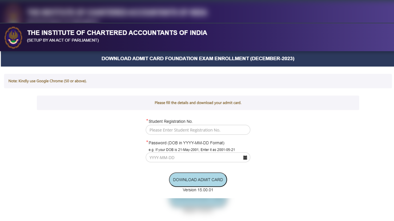 CA Foundation Admit Card 2023