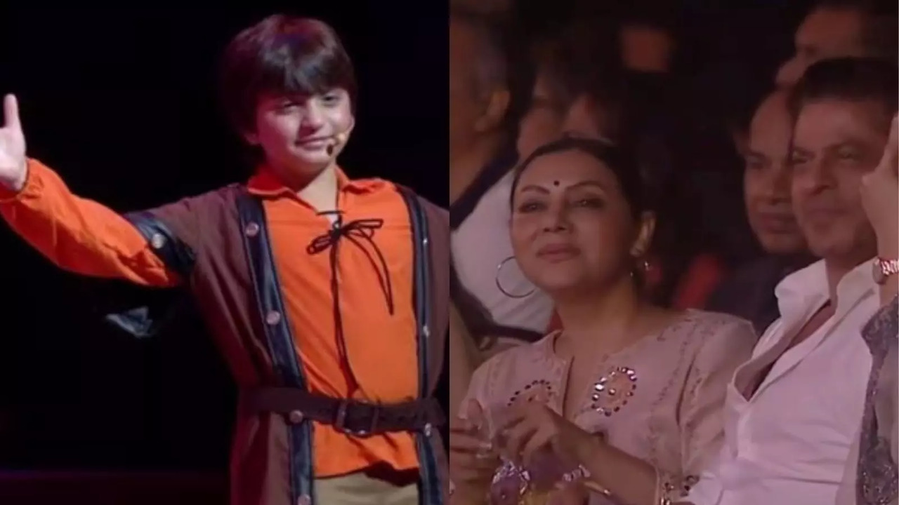 AbRam Khan Steals The Show with Dad Shah Rukh Khan's Iconic Pose At Annual Function