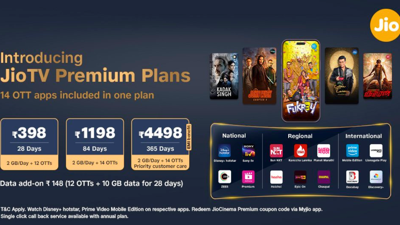 Jio tv premium plans