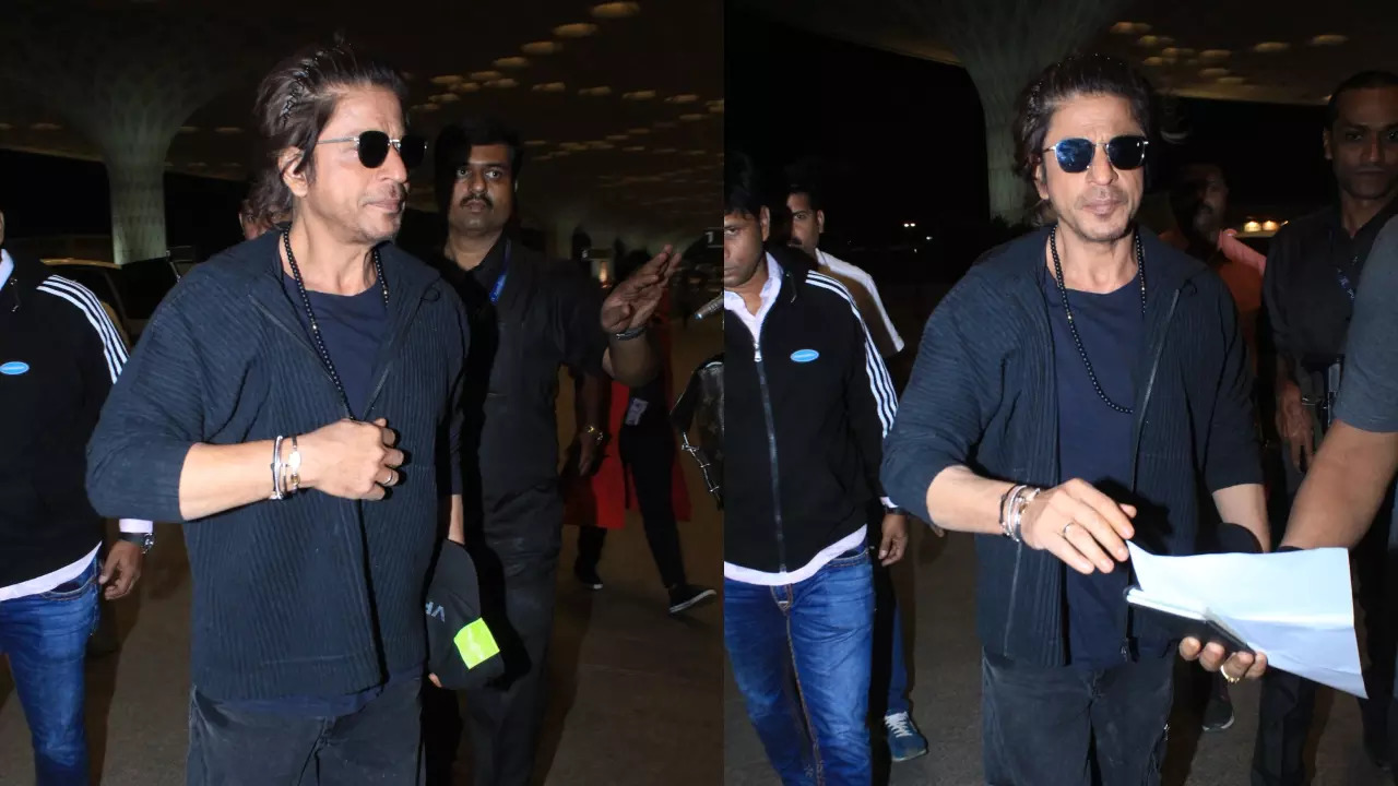 Shah Rukh Khan Jets Off To Dubai For Dunki Promotions, Looks Uber-Cool In Black Airport Look