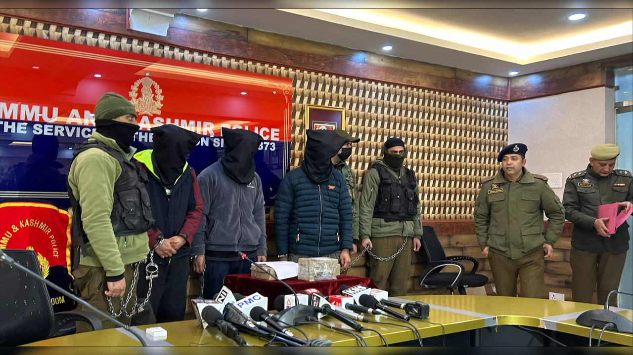 The Jammu and Kashmir Police has busted a terror module and arrested three OGWs who were tasked by a Pakistani handler to target off-duty cops and civilians on Kashmir valley.