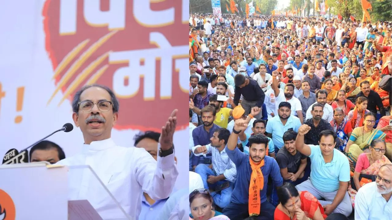 ​Uddhav Thackeray led a rally against the Dharavi redevelopment project going to the Adani Group