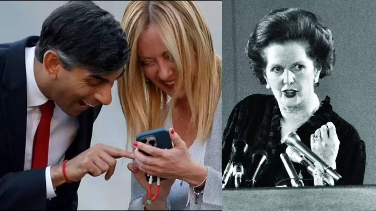 Rishi Sunak and Georgia Meloni Margaret Thatcher