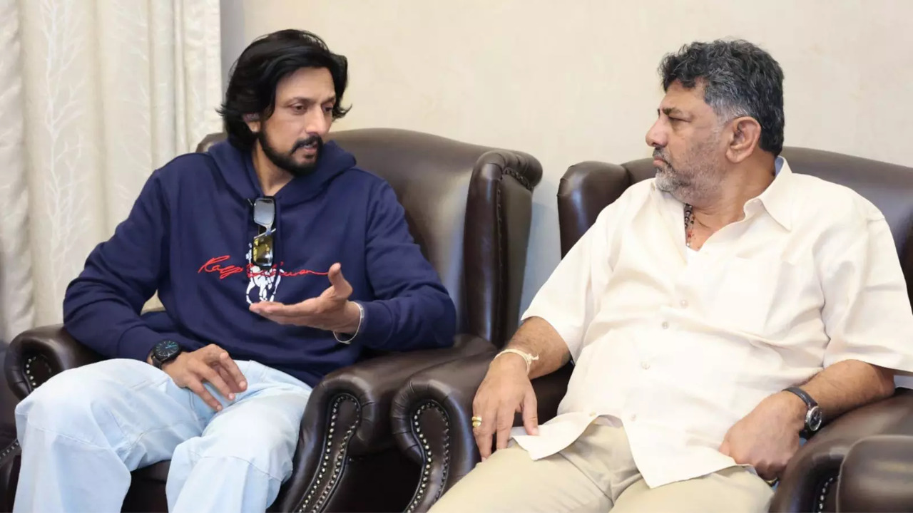 Kannada Actor Kiccha Sudeep Meets Karnataka Deputy CM DK Shivakum