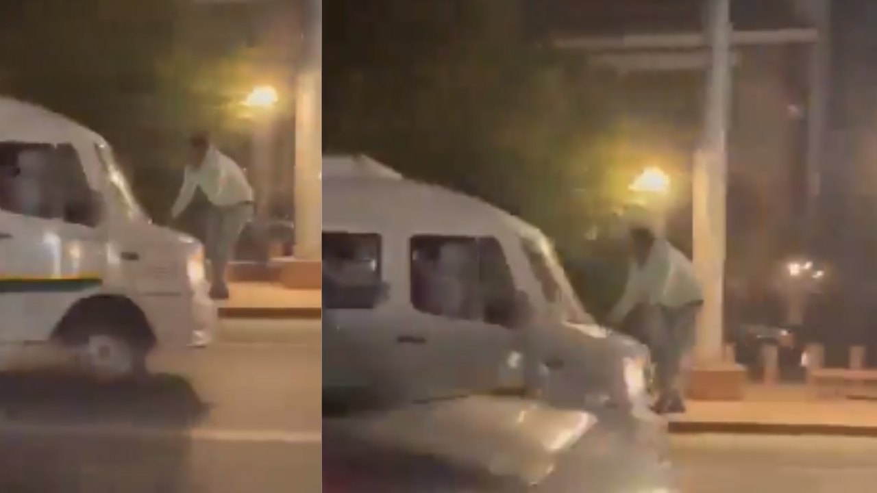 Viral Video: Man Dragged By Mini Bus On Delhi's Ring Road