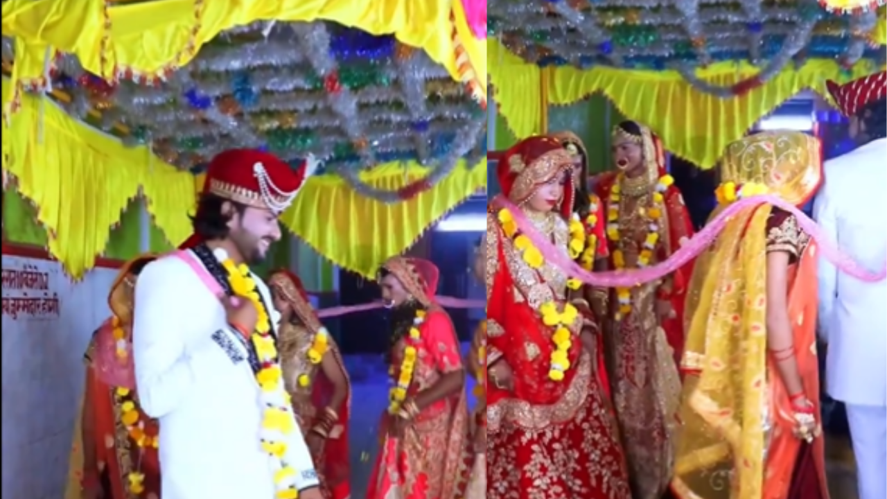 Viral video: Groom takes ‘saat phere’ with 4 brides.