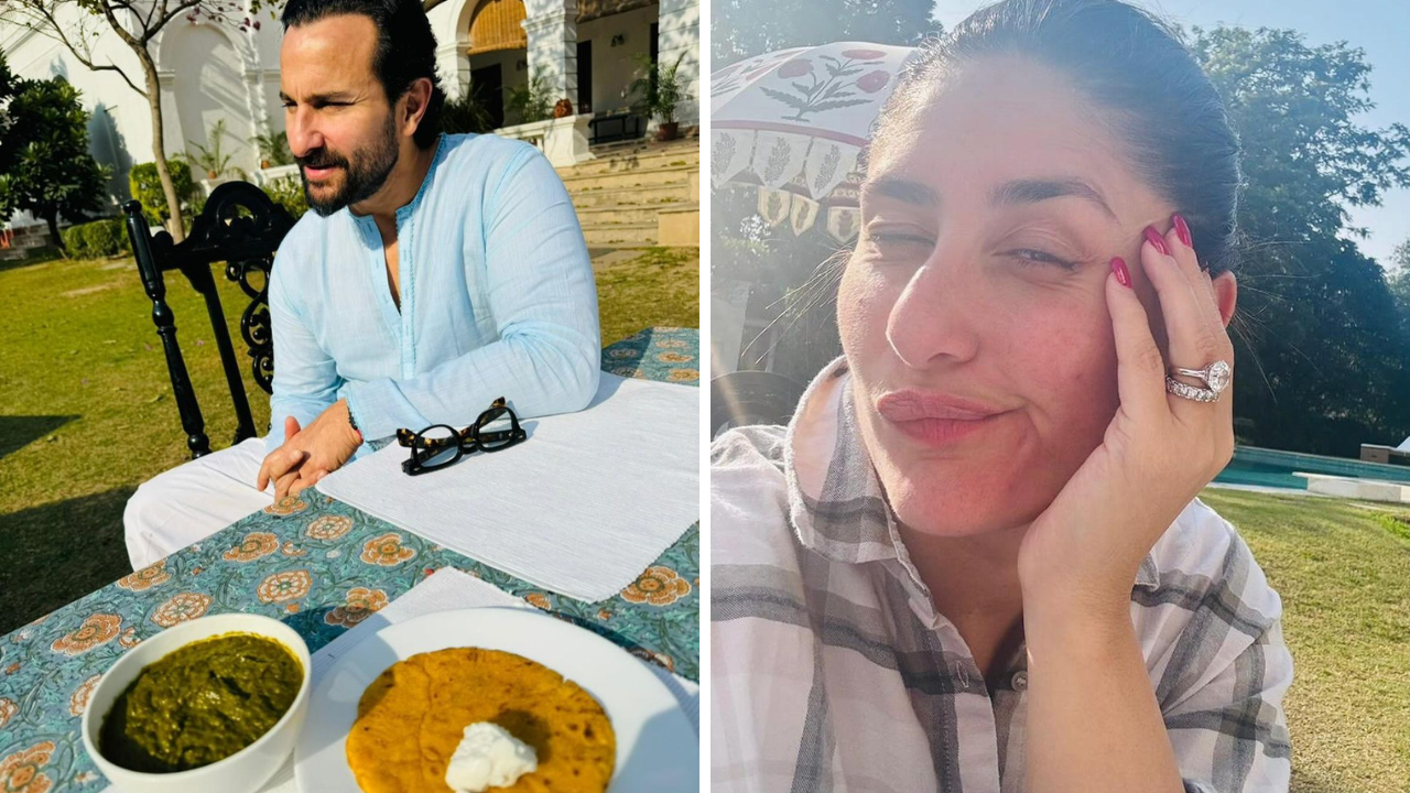 Kareena Kapoor, Saif Ali Khan Bask In The Sun As They Relish 'Sarson Da Saag From Ghar Ka Bagh' At Pataudi Palace