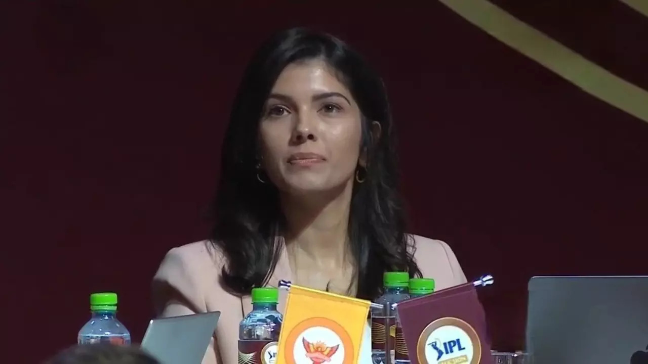 SunRisers Hyderabad (SRH) owner Kavya Maran at the IPL 2023 auction. | Courtesy: Jio Cinema