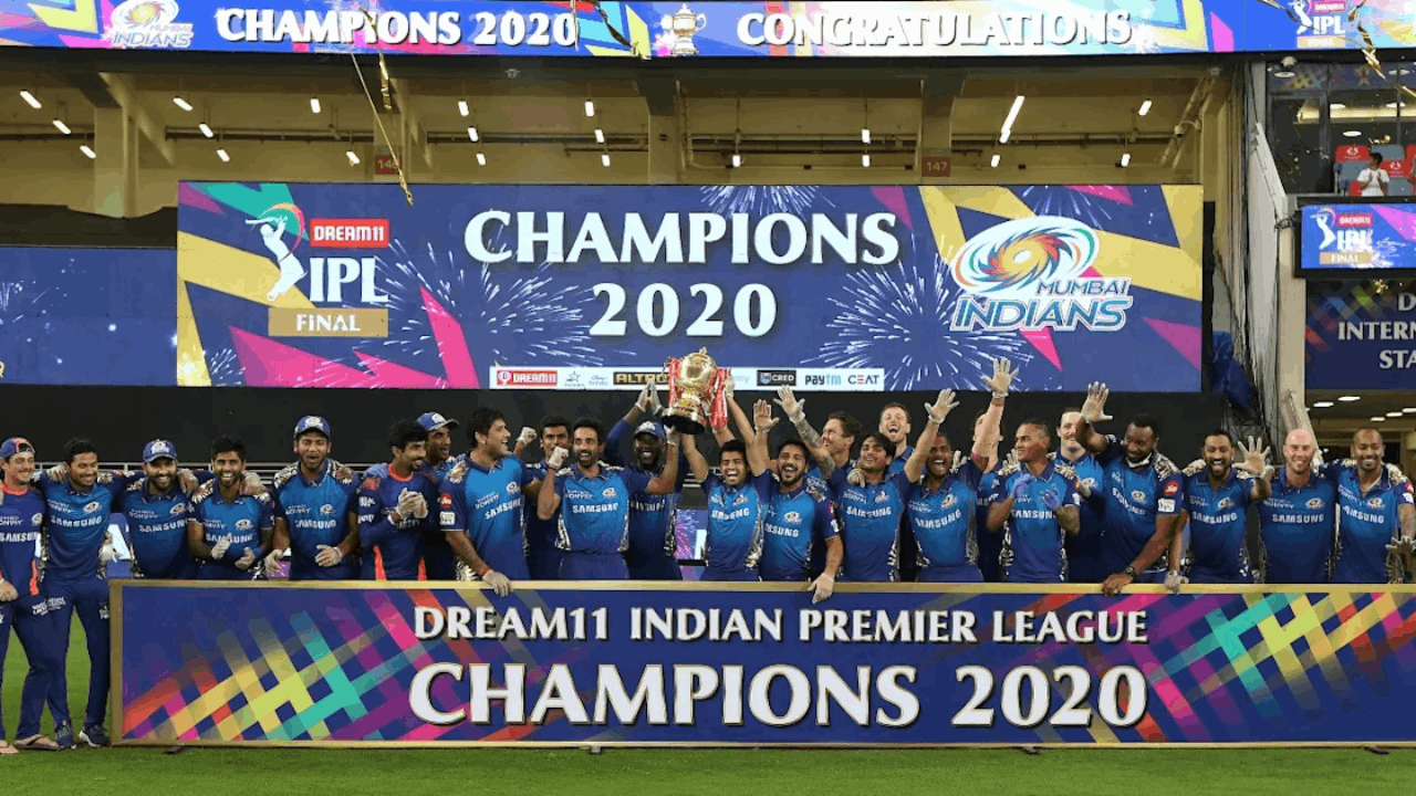 MI IPL 2020 trophy BCCI