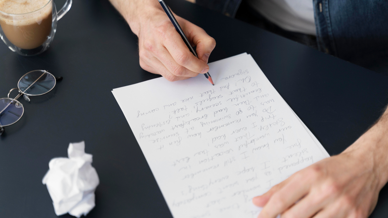 A Man Writing a Letter