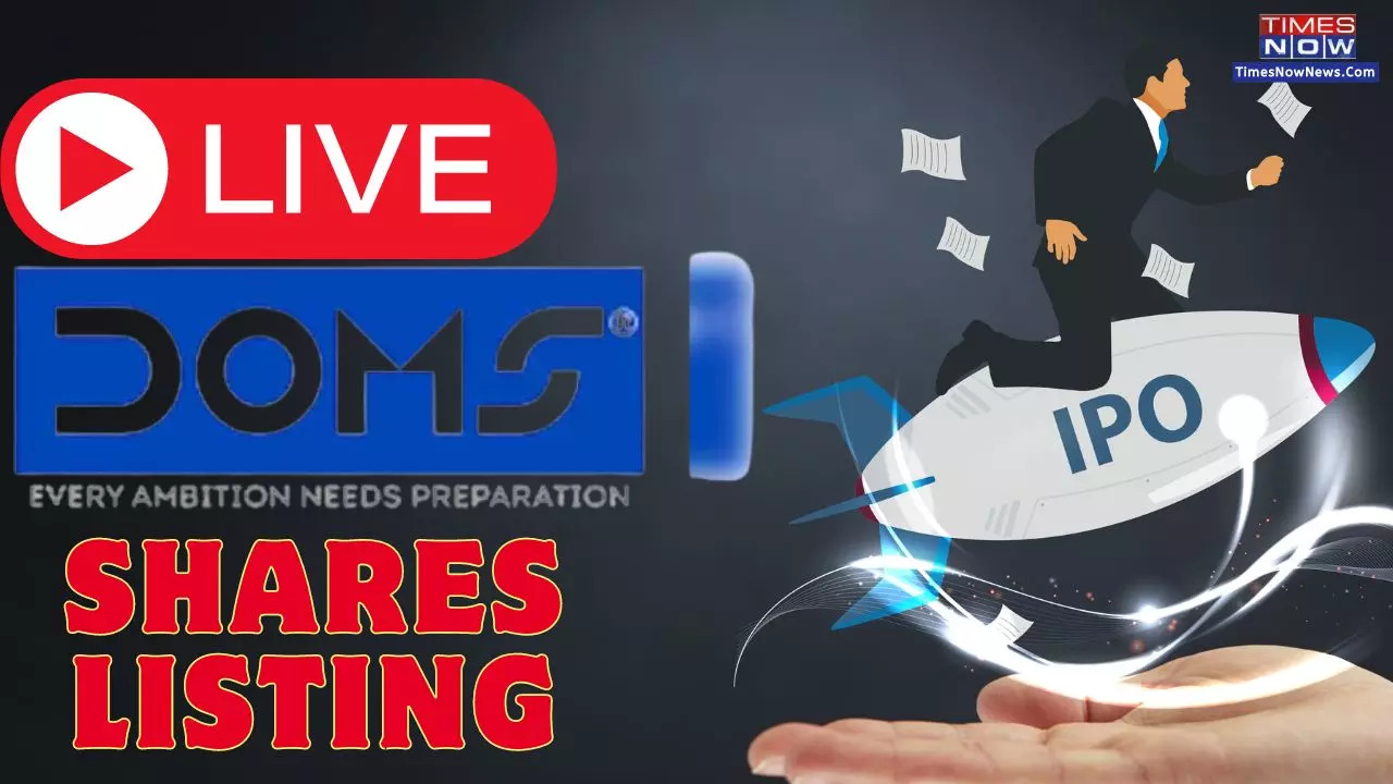 DOMS Industries Shares off to Flying Start Jumping 77 pc in Debut Trade India Shelter Finance Lists at Rs 61270 with 26 pc Premium  Highlights