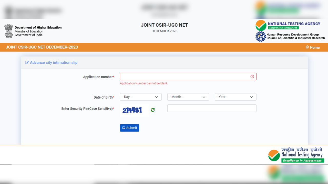 CSIR UGC NET Dec 2023 City Slip Released, Admit Card Soon