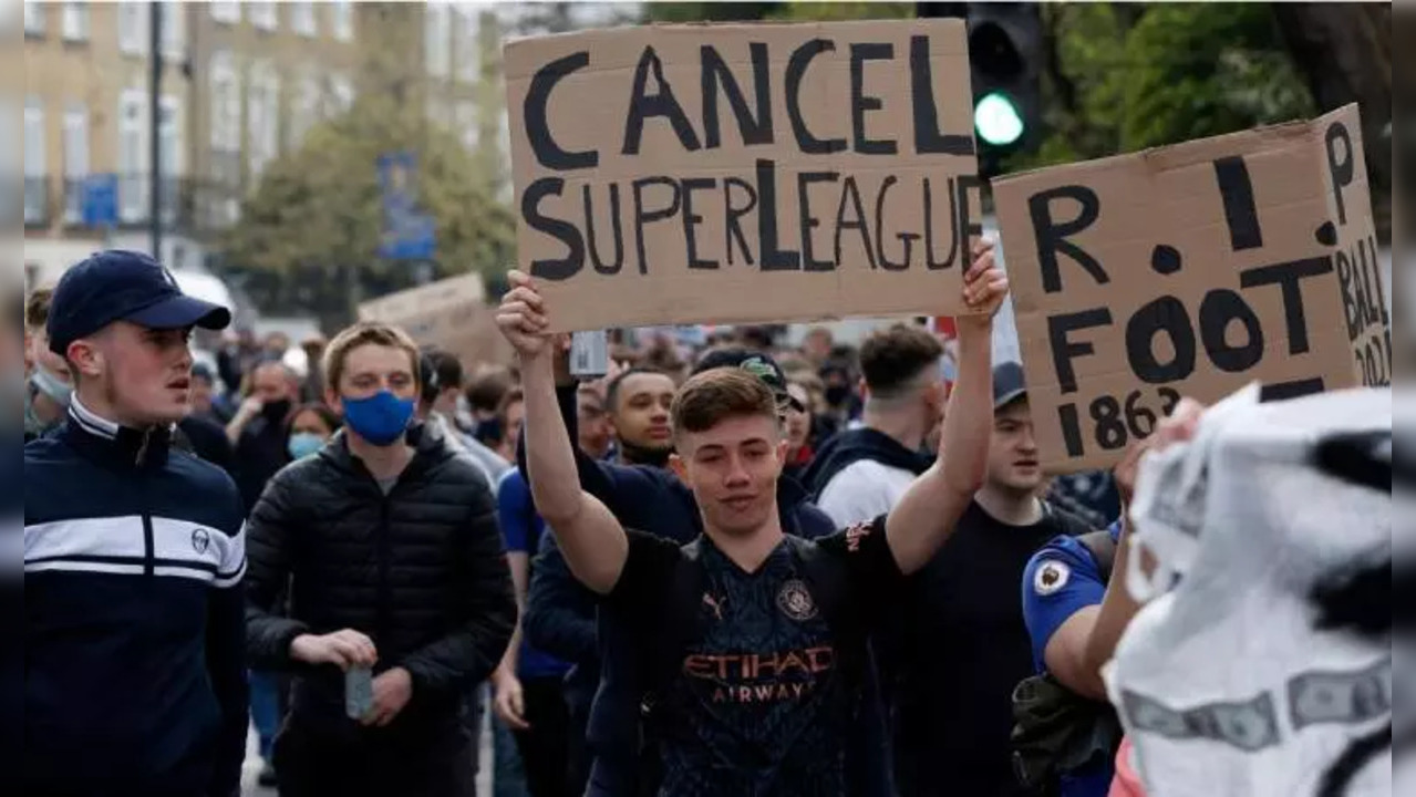 European Super League protest AP