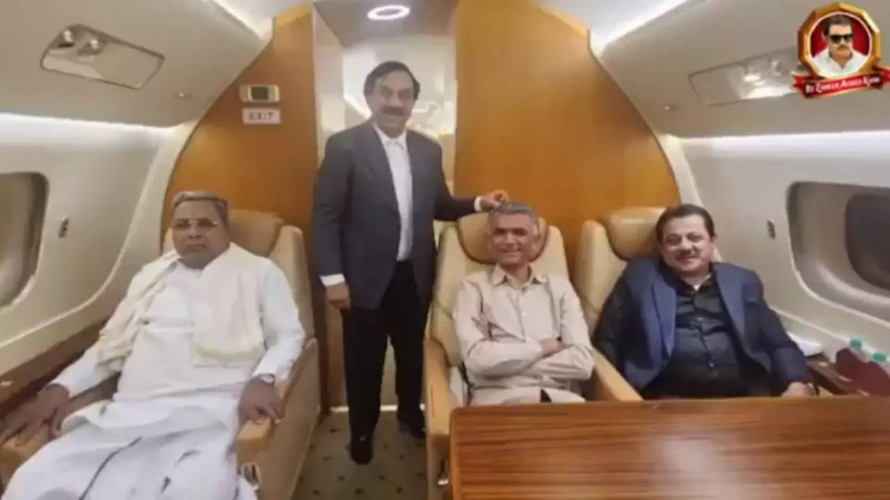 Video Of Siddaramaiah, Cabinet Ministers On Private Jet Amid Drought Crisis Invites BJP's Ire