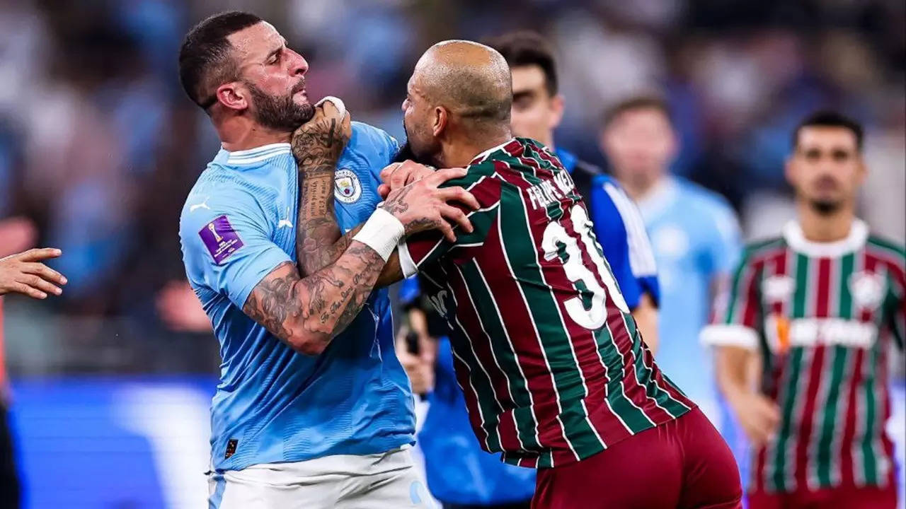 Kyle Walker And Felipe Melo Involved In Heated Fight.